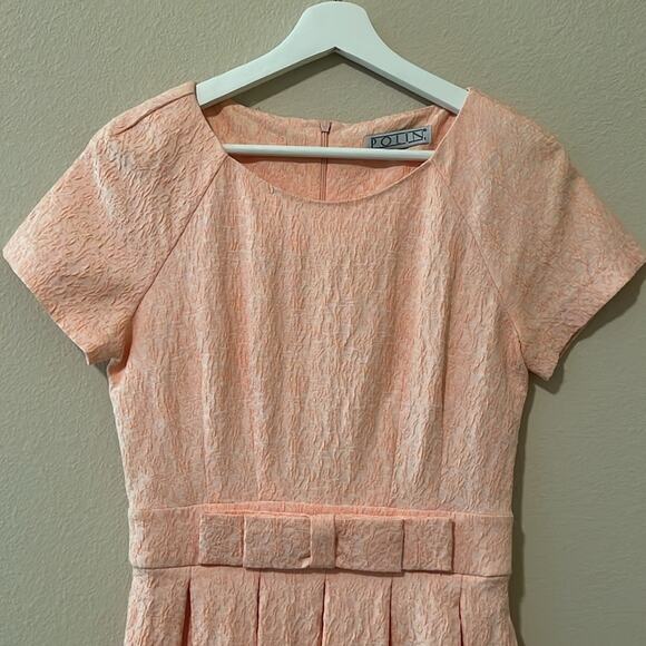 Tailored Pleated Midi Dress with Bow Detail - Picture 2 of 7